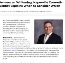 Naperville cosmetic dentist compares the benefits of teeth whitening and veneers.