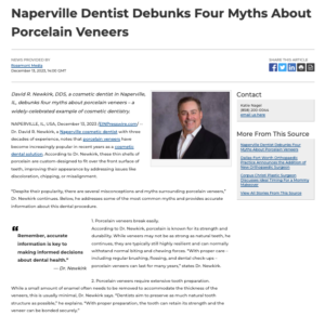 Naperville Dentist Shares Common Misconceptions About Dental Veneers 